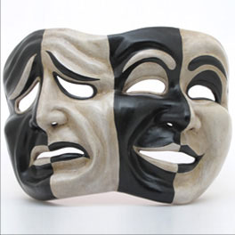 two-faced mask of the Baroque theatre - Emotionart